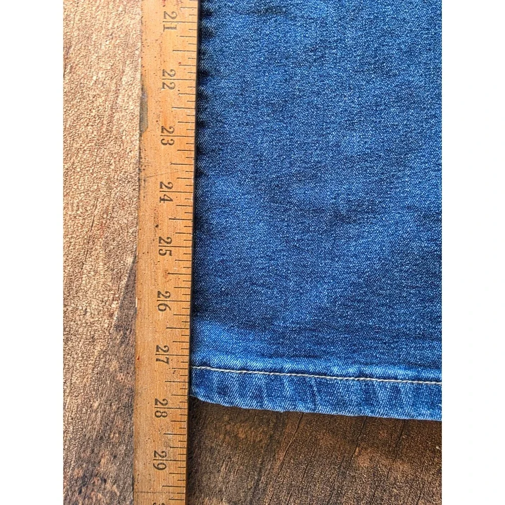 ZESICA Womens Wide Leg Drawstring Denim Pants Blue Elastic Waist Jeans Large - Picture 4 of 9